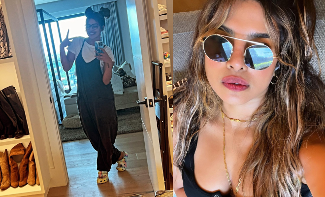 Priyanka Chopra Gives A Sneak Peek Into Her Closet As She Head Starts The Week In A Cozy, Green Jumpsuit And Matching Crocs