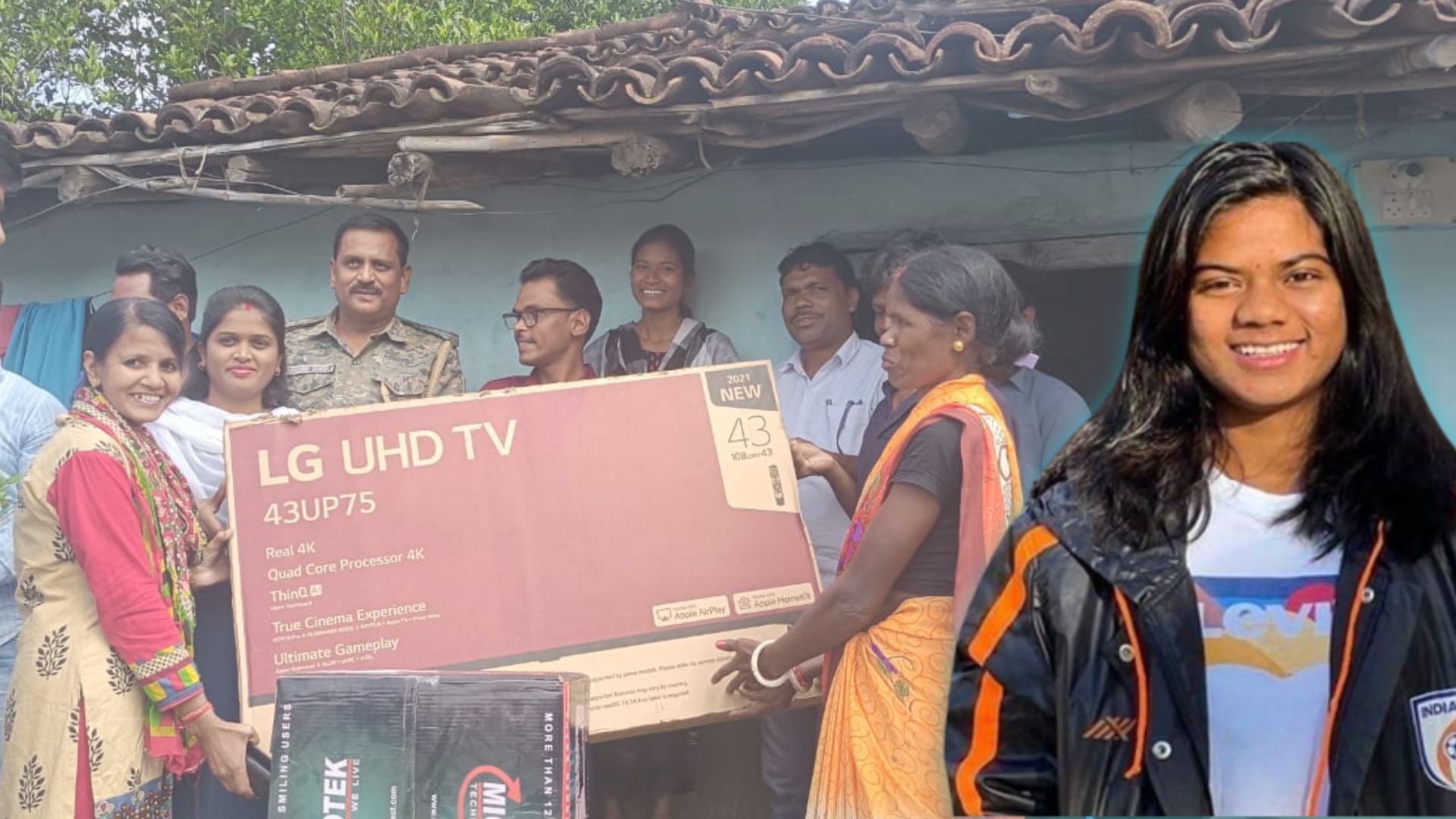 The Jharkhand Government Gifts A TV Set To Astam Oraon’s Family So They Watch Watch Their Daughter Lead Women’s U-17 Team In Fifa World Cup