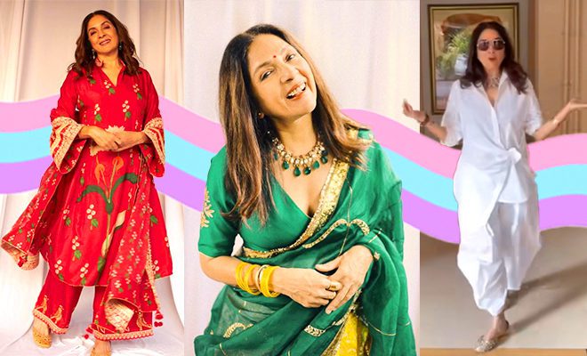 Tidy Salwars, Romantic Sarees, And Candy-Coloured Jewels, Neena Gupta Is Racing To The ‘Uunchai’ Of Sartorial Excellence