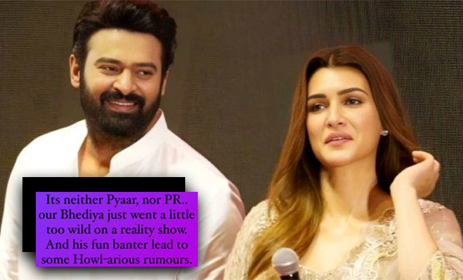 Kriti Sanon Brings An End To Her Relationship Rumours With Prabhas, Calls It “Howl-arious.”