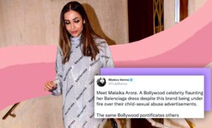 malaika-arora-balenciaga-dress-manish-malhotra-party-ad-campaign-child-abuse