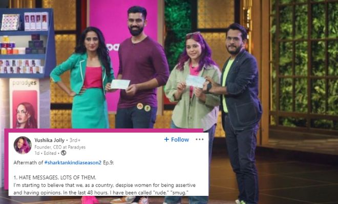 ‘Shark Tank India’ Pitcher Gets Called ‘Bitch’ While Husband Gets Appreciated For His Smile