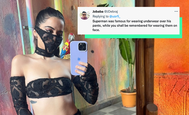 Did Uorfi Javed Just Use An Underwear As A Mask? The Internet Thinks So!