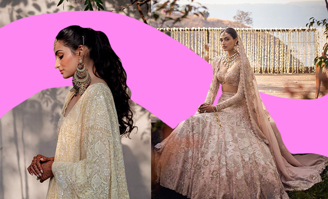athiya-shetty-chikankari-embroidery-bridal-look-mehendi-pictures-fashion