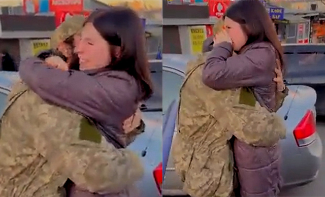 Viral Video Of Ukrainian Soldier Reuniting With Pregnant Wife After 30 Weeks Leaves Internet In Tears