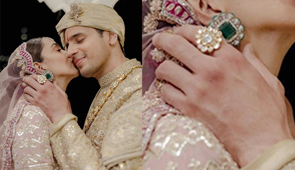 kiara-advani-sidharth-malhotra-weddding-pics-statement-ring-manish-polki-jewellery