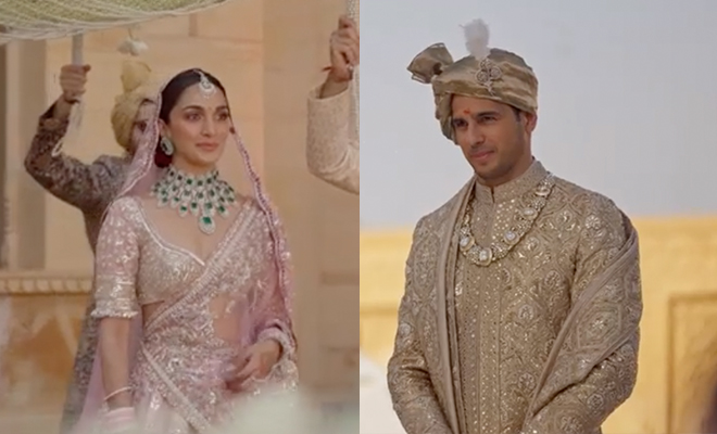 Watch Kiara Walk The Aisle In A Rose Lehenga To Meet Her Ranjha Sidharth In Dazzling Diamonds!