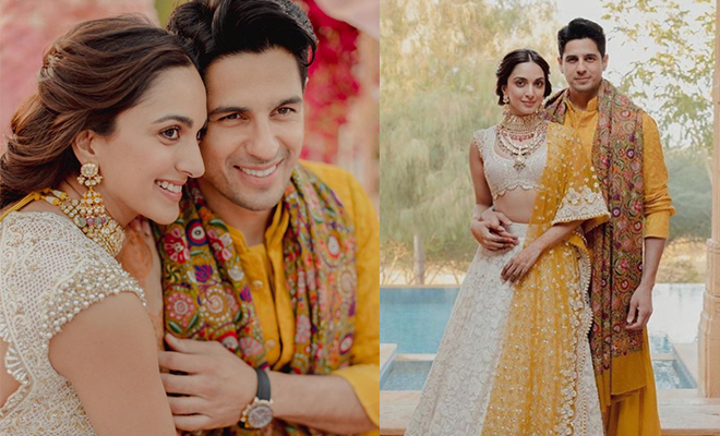 Kiara Advani, Sidharth Malhotra Coordinate In Haldi Hued Outfits For Pre-Wedding Function