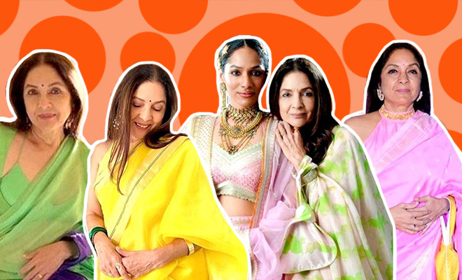 From Kacchi Kairi Green To Bubblegum Pink, Neena Gupta’s Candy-Coloured Sarees Redefine Power Dressing