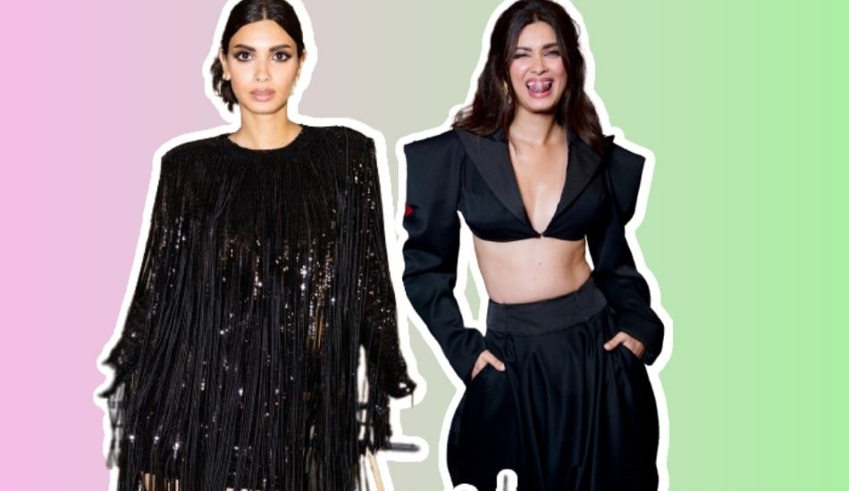 Diana Penty Casts A Spell In Black Sequin Tassels And Tuxedo At Cannes