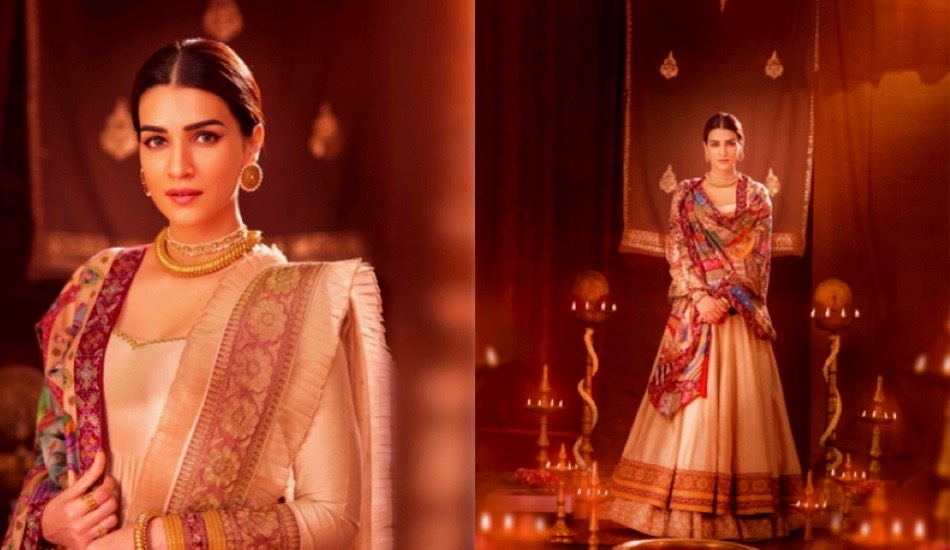 Kriti Sanon Showcases Ramayana’s Rich Legacy In a Resplendent Shawl For Adipurush Promotions