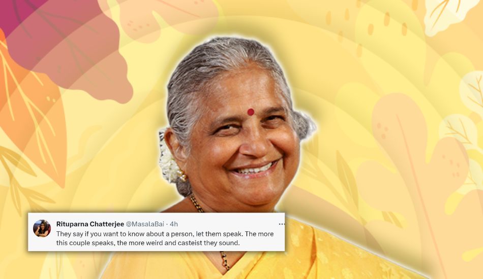 twitter-reacts-sudha-murty-non-veg-spoon-carry-own-food-abroad-casteist