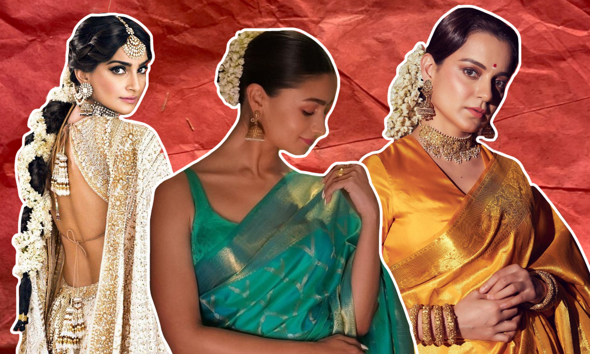 onam-2023-gajra-styling-hairstyle-inspo-sonam-kapoor-kangana-ranaut