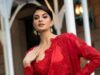 Jacqueliene Fernandez Slays In A Red Lace Saree At The 41st India Day Parade In New York