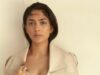 Mrunal Thakur Brings A Pop Of Blue Eye Makeup With Her Biege Coat Look