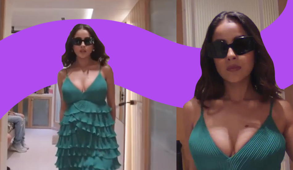 shehnaaz-gill-frill-dress-green-swag-video
