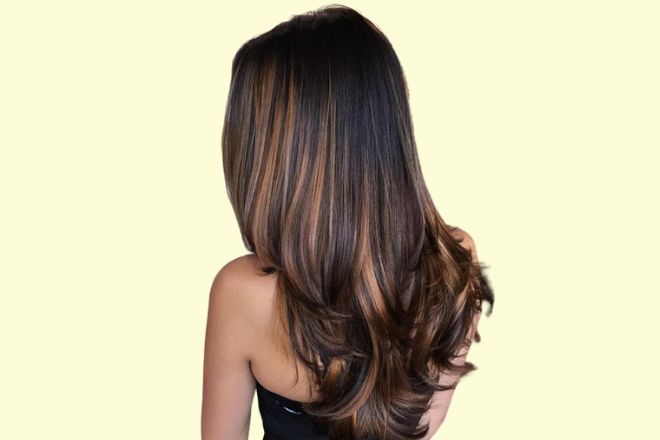 Caramel Highlights on black hair