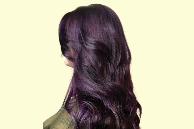 Plum hair colour on black hair