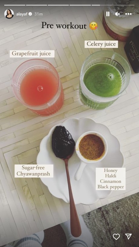 Alaya-F-fitness-secret-pre-workout-diet-grapefruit-celery-juices-healthy-recipe