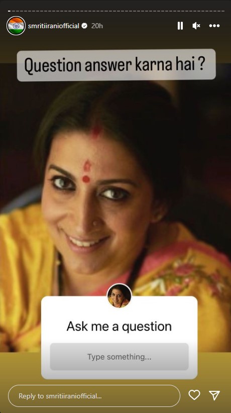  smriti-irani-reacts-on-netizen-who-asks-her-question-about-married-life-instagram