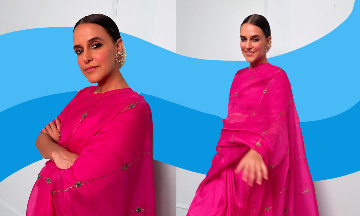 Neha Dhupia Rules Desi Fashion In A Rani Pink Saree And We Love It!