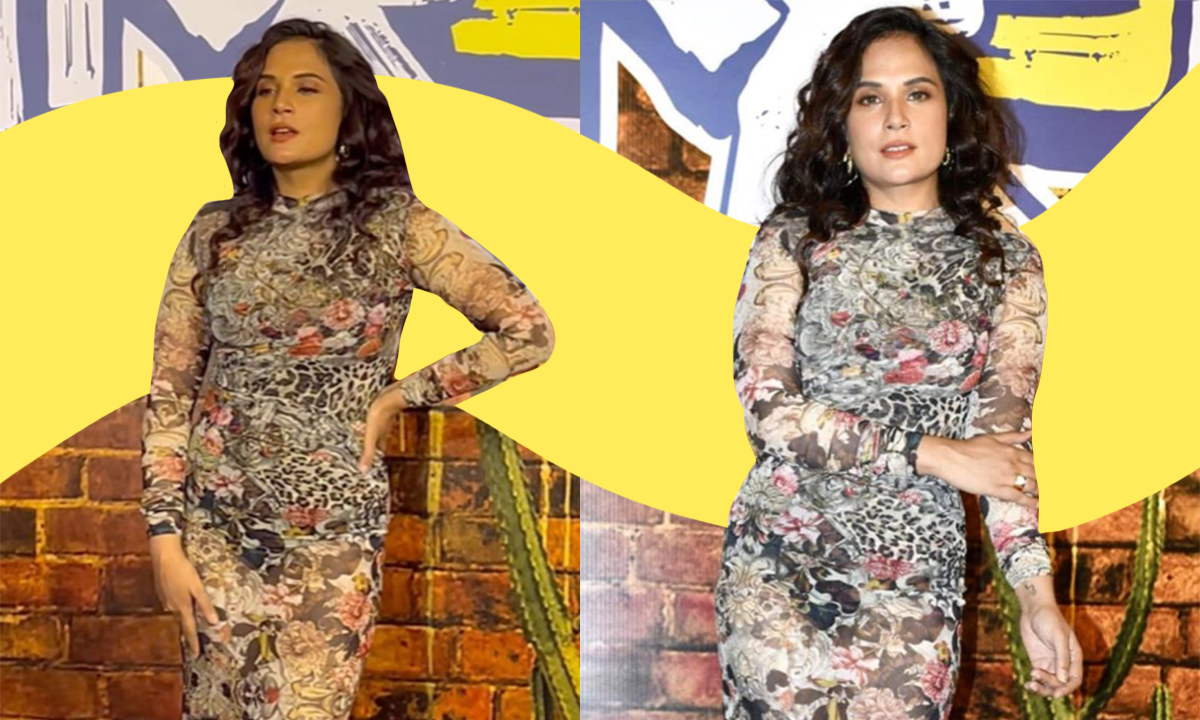 Richa Chadha Channels Bholi Punjaban In A Printed Dress At Fukrey 3 Trailer Launch