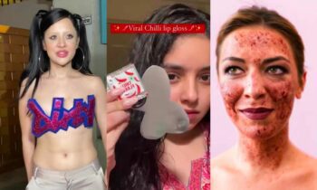 bizarre-beauty-trends-2023-henna-contour-beer-tanning-shaved-eyebrows-vanilla-girl-makeup-nails
