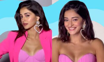 ananya-panday-alex-perry-dress-barbiecore-earrings-pink-video