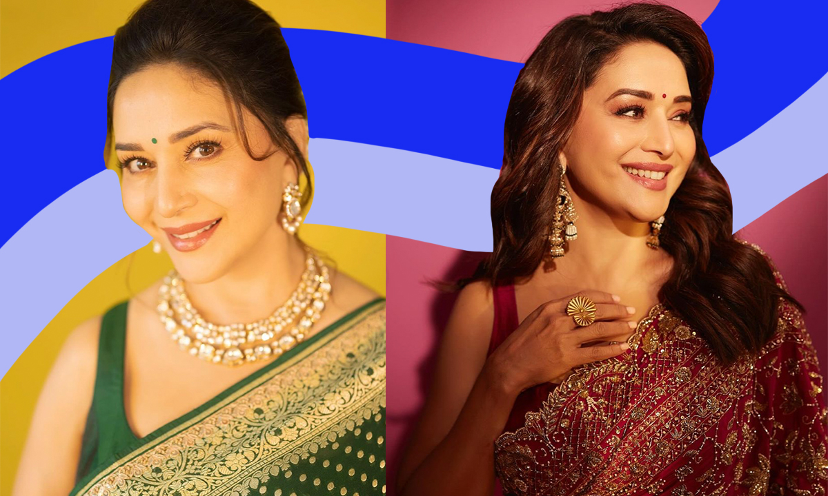 Traditional Silk Saree Or Modern Red Drape, Which Madhuri Dixit Look Would You Pick?