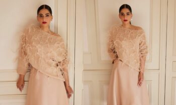 Sonam Kapoor’s Beige And Red Maison Valentino Moment At Paris Fashion Week Is Candy-Coated Chic