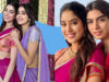 Janhvi And Khushi Kapoor Made Sustainable Fashion Choice, Re-wore Their Fav Silk Sarees To Karan Johar’s Dhanteras Puja.