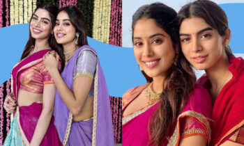 khushi-kapoor-janhvi-kapoor-re-wear-old-saree-tirupati-trip-karan-johar-dhanteras-diwali-puja