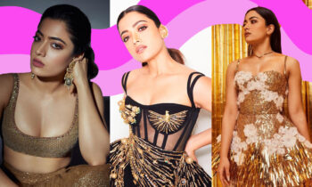 rashmika-mandanna-animal-actress-how-to-style-golden-outfits-style-pictures