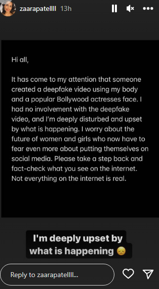 Zara Patel on Deepfake video