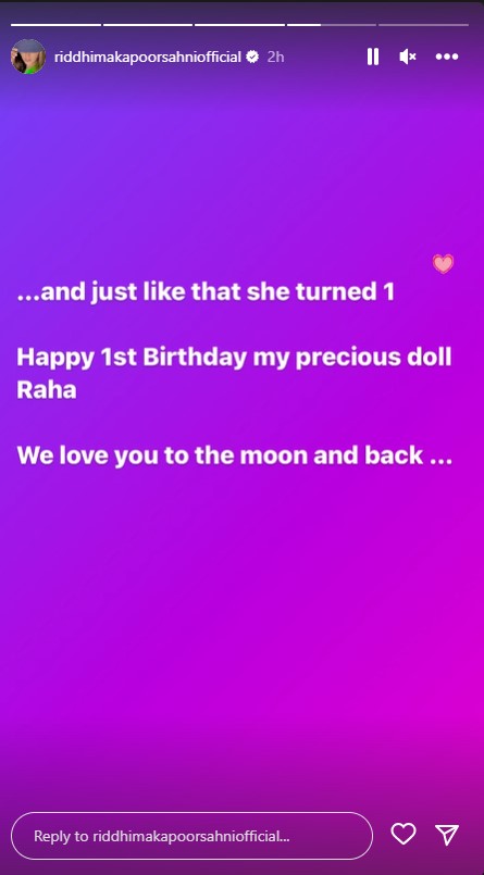 alia-bhatt-ranbir-kapoor-daughter-raha-turned-one-soni-razdan-riddhima-kapoor-birthday-wishes