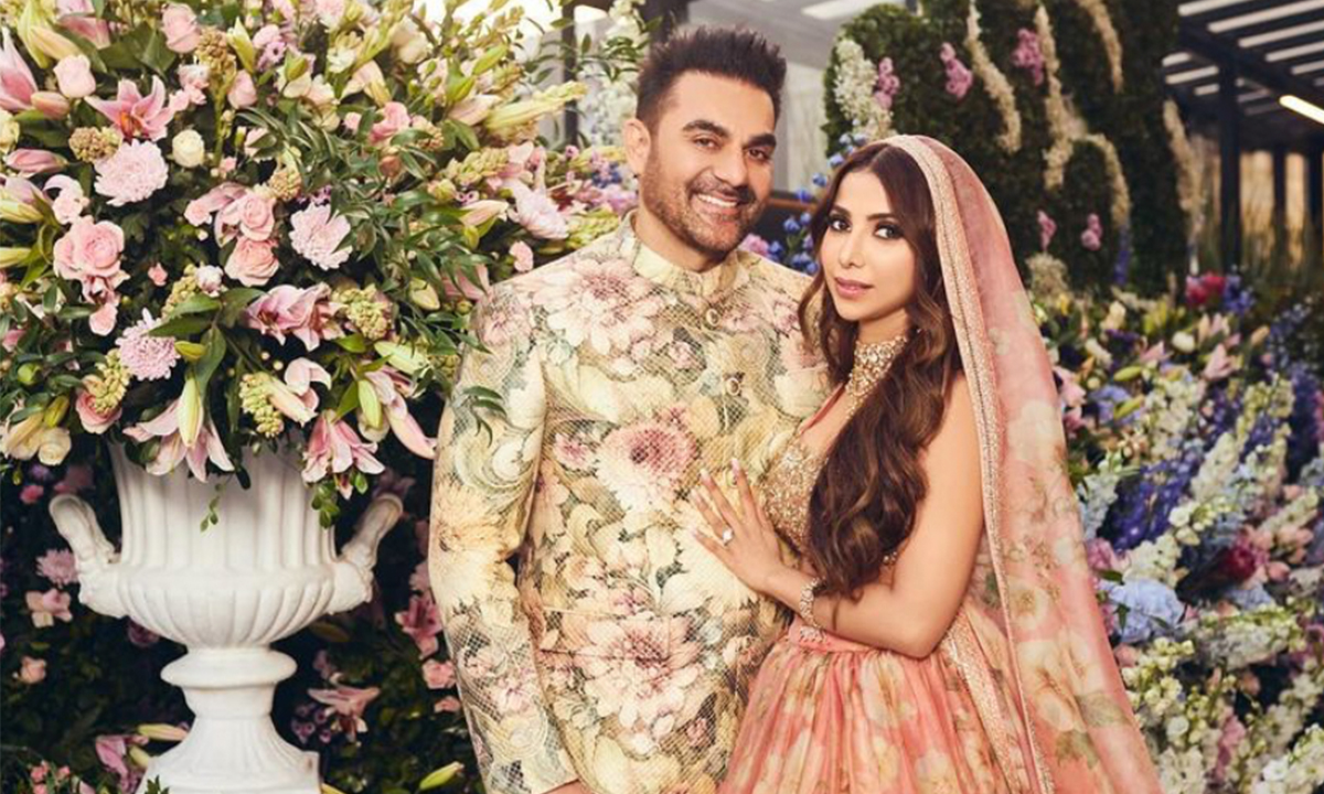 Arbaaz Khan’s Wife Sshura Khan Is A Minimalist Bride In Floral Sabyasachi Lehenga And Dewy Makeup!