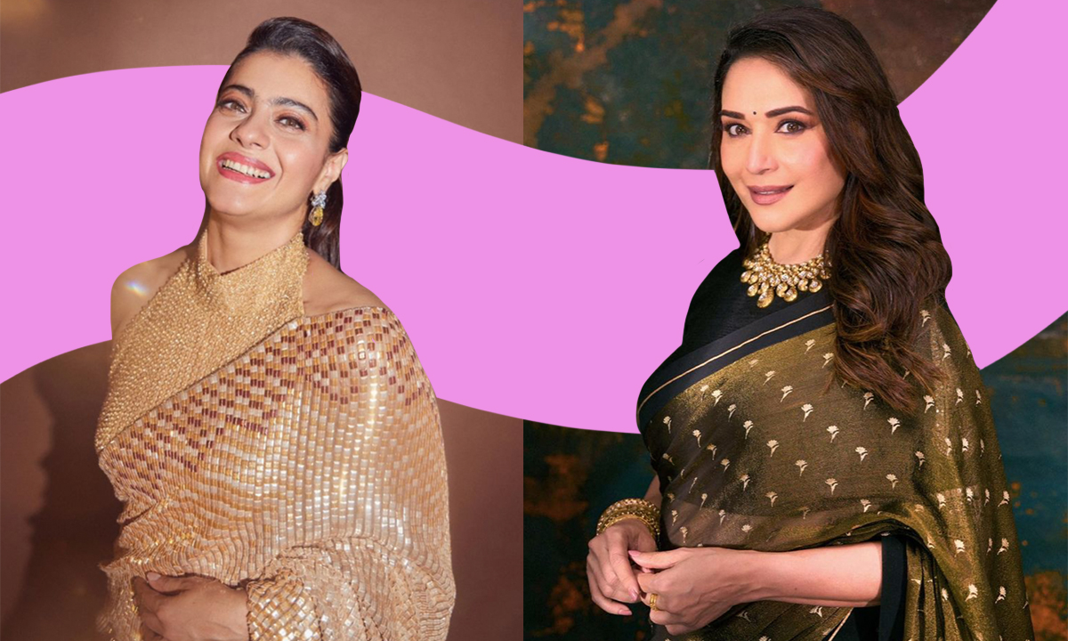 Kajol’s Sequin Saree Or Madhuri Dixit’s Classic Tissue Drape, What’s Your Pick For The Wedding Season? Kajol’s Sequin Saree Or Madhuri Dixit’s Classic Tissue Drape, What’s Your Pick For The Wedding Season?
