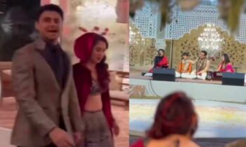ira-khan-red-riding-hood-look-nupur-shikhare-aamir-khan-kiran-rao-azad-sing-phoolon-ka-taaron-ka-sangeet-ceremony