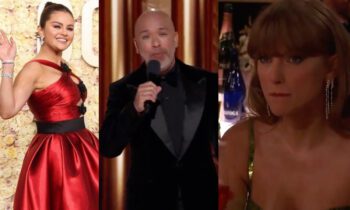 golden-globes-2024-taylor-swift-emma-stone-selena-gomez-reaction-jo-koy-cringe-reaction-barbie-nfl-jokes