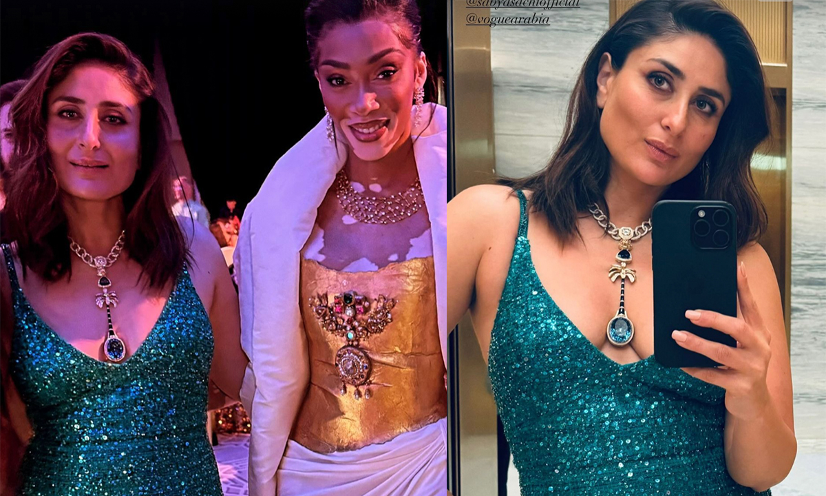 kareena-kapoor-sabyasachi-sequin-gown-poses-with-winnie-harlow-pictures