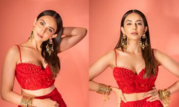 rakul-preet-singh-ready-to-be-bride-in-shivan-narresh-red-lehenga-new-pictures-instagram