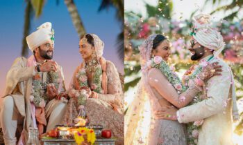 Rakul Preet Turns Bride In Pastel Pink Lehenga, Groom Jackky Bhagnani Dons Ivory Sherwani. What A Dreamy Couple!