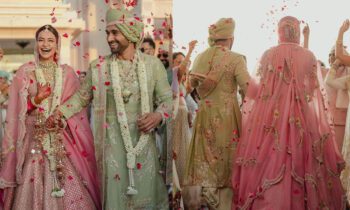 kriti-kharbanda-pulkit-samrat-anamika-khanna-bridal-lehenga-kaleera-gayatri-mantra-sherwani-pictures