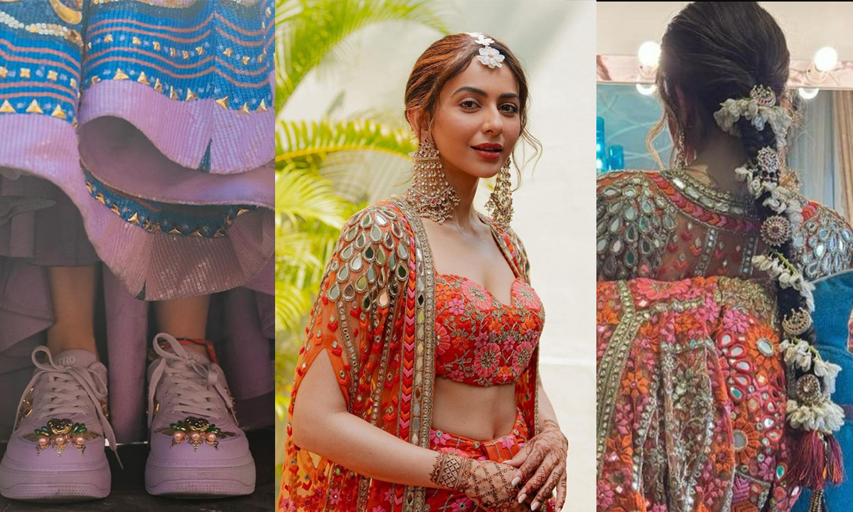 From Funky Sneakers To Gajra Braids, Our Fav Elements From Rakul Preet Singh’s Bridal Looks!