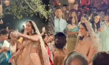 anant-ambani-radhika-merchant-pre-wedding-bash-hastakshar-ceremony-bridal-entry-beige-lehenga-day-3
