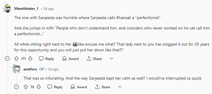 Sharmin Segal disrespects Aditi Rao Hydari Reddit reacts 