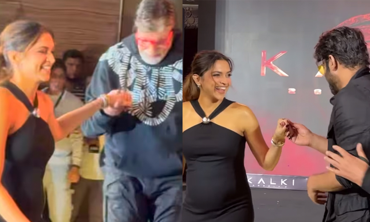 Prabhas, Amitabh Bachchan Help Pregnant Deepika Padukone At Kalki 2898 AD Event. Fans Call It Cute! Prabhas, Amitabh Bachchan Help Pregnant Deepika Padukone At Kalki 2898 AD Event. Fans Call It Cute!