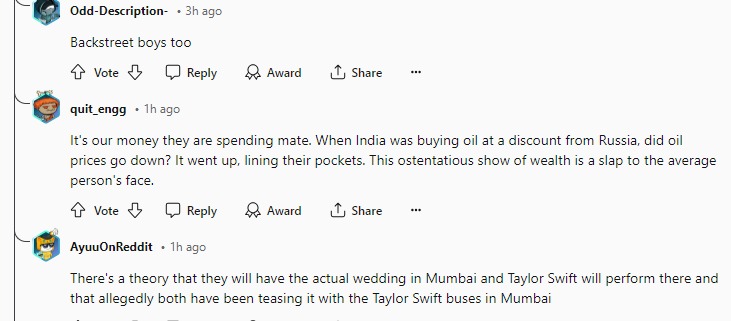 However, some comments highlighted the garishness of wealth exhibited here given the huge gap between the luxurious merriment and economic realities facing many people. One person commented, “It's our money they are spending. This ostentatious show of wealth is a slap to the average person's face.” 