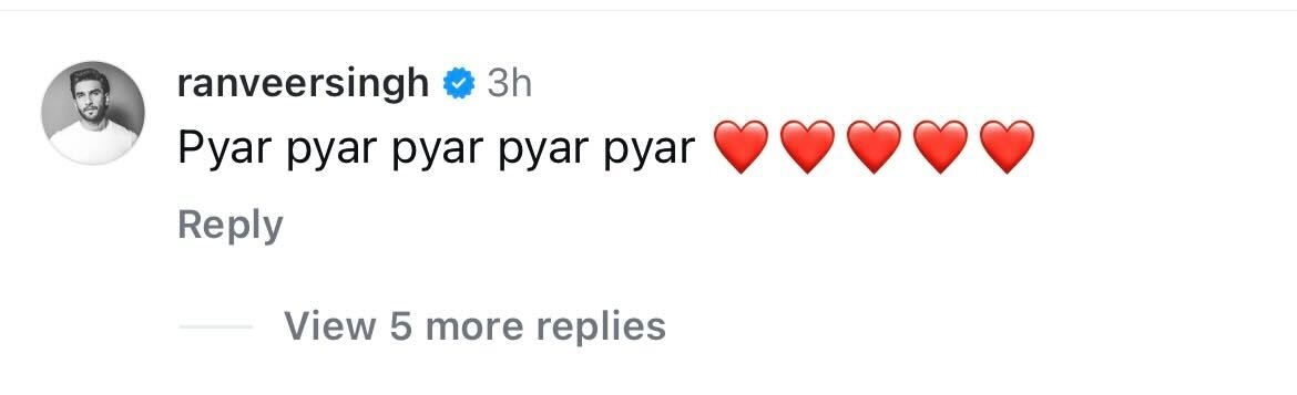 Ranveer Singh Reacts To Rahul Vaidya's Post