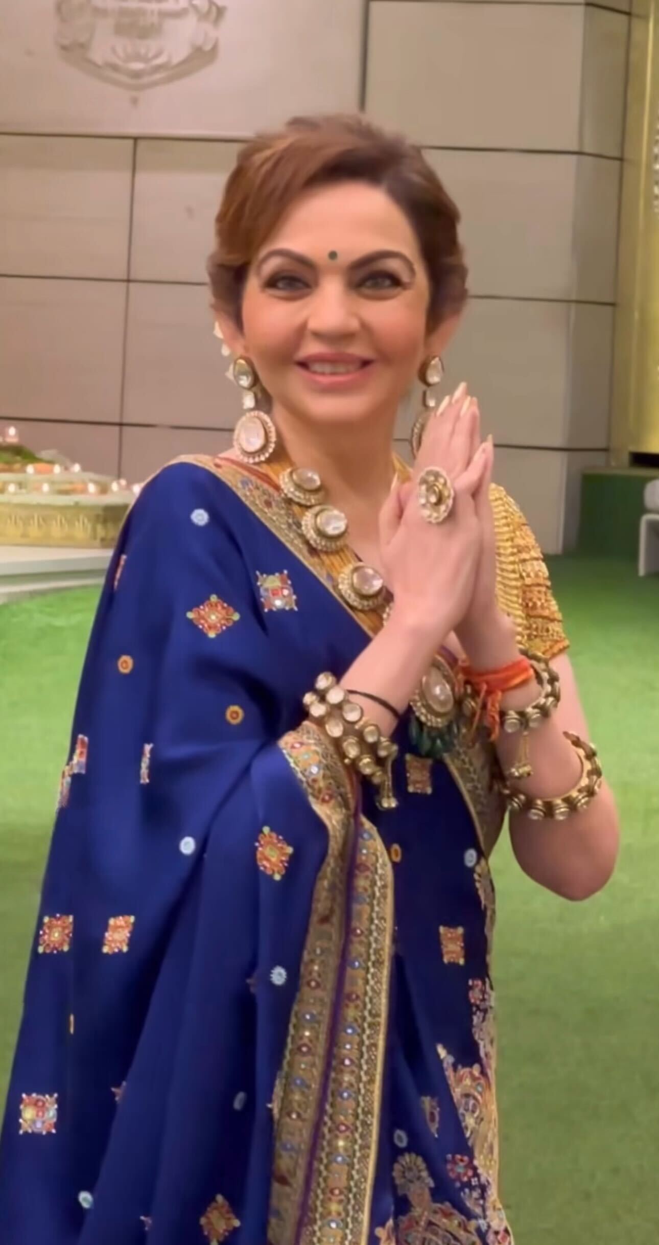 Anant Ambani, Radhika Merchant Shiv Puja: Nita Ambani Steals The Show In Royal Blue Lehenga, Polki Necklace